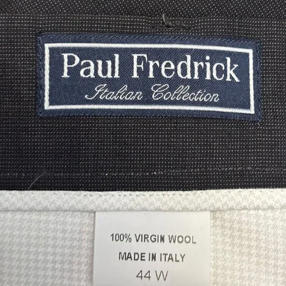 PAUL FREDRICK 100% Virgin Wool Dress Pants NWOT Made in Italy Pleated Mens Sz 44